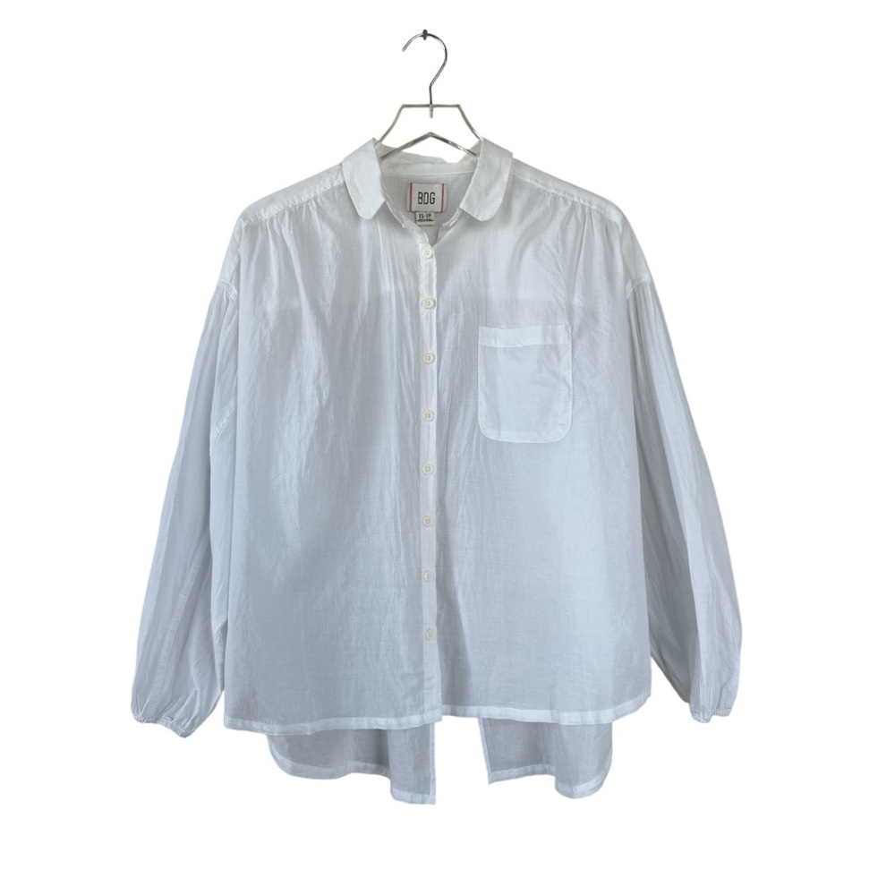 BDG Urban Outfitters Erin Breezy Button Down 100% Cotton White Blouse Size XS